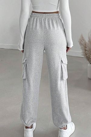 RelaxFit Kadın Kargo Jogger Eşofman-Gri