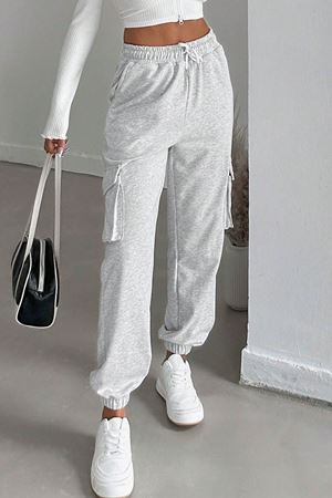 RelaxFit Kadın Kargo Jogger Eşofman-Gri