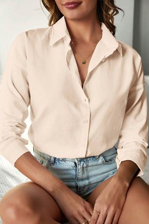 ElegantFit Soft Doku Kadın Gömlek – Krem