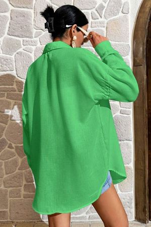 BreezeSoft İnce Oversize Kadın Gömlek – Yazlık