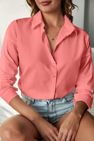 ElegantFit Soft Doku Kadın Gömlek – Soman pembe