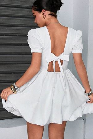 City Chic Basic Beyaz Mini Elbise