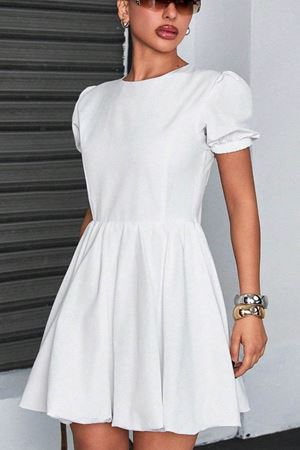 City Chic Basic Beyaz Mini Elbise