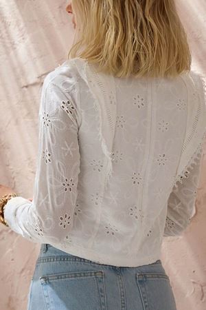 Bella Lace Beyaz Dantelli Bluz