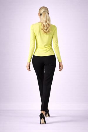 Yanı Büzgülü Drape Detaylı Uzun Kollu Bluz - Sarı