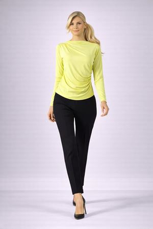 Yanı Büzgülü Drape Detaylı Uzun Kollu Bluz - Sarı