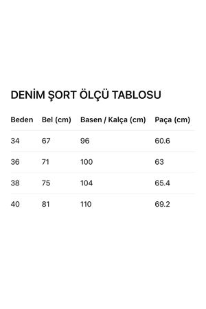 Kadın Yüksek Bel Mom Jean Kot Şort – Mavi