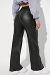 Yüksek Bel  Suni Deri fit Pantolon - Siyah