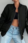 Kadın Oversize Bomber Mont - Siyah