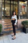Kuşaklı Havuç Yüksel Bel Pantolon-Siyah