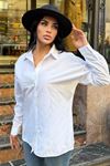 PureWhite Oversize Basic Kadın Gömlek