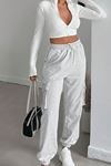 RelaxFit Kadın Kargo Jogger Eşofman-Gri
