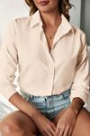 ElegantFit Soft Doku Kadın Gömlek – Krem