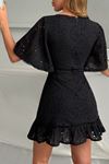 Elegant Brode Siyah Mini Elbise