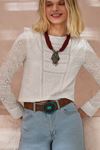 Bella Lace Beyaz Dantelli Bluz