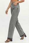 Vintage Gri Yüksek Bel Straight Fit Kadın Jean Pantolon